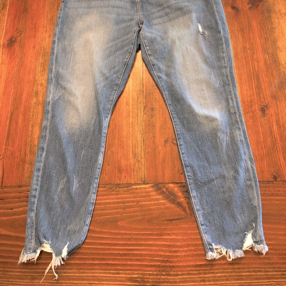 LOFT Curvy High Waist Skinny Raw Hem Jeans - Picture 3 of 6